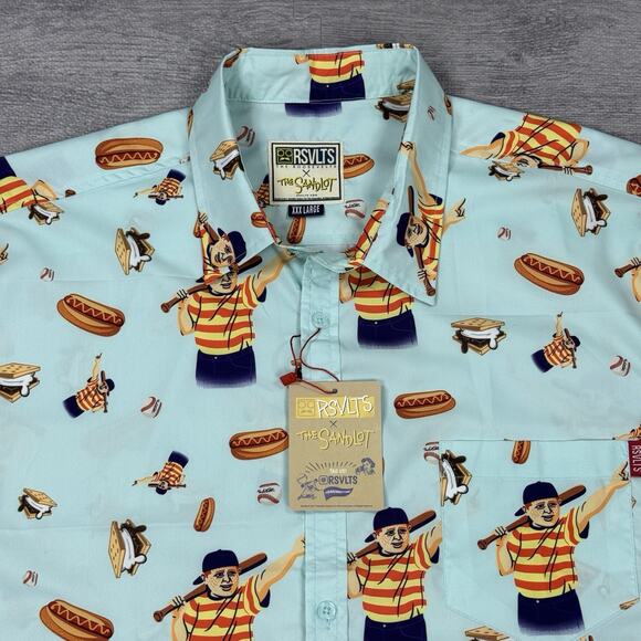 RSVLTS The Sandlot The Great Hambino Shirt Mens 3XL XXXL Short Sleeve Preppy AOP - Picture 5 of 12